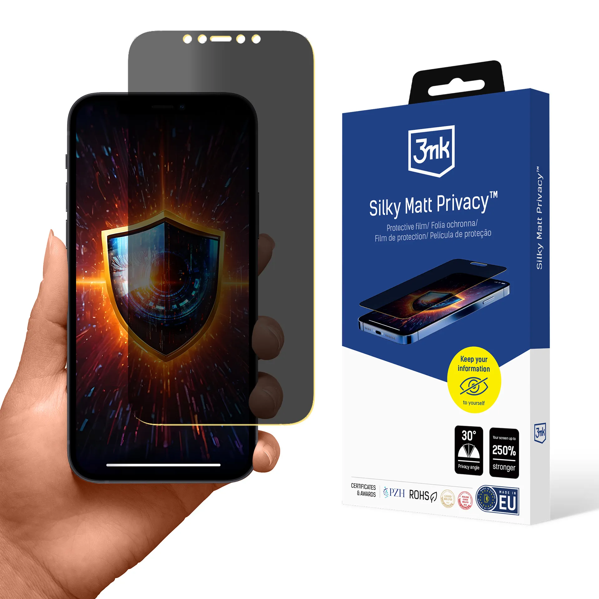 Fólie pro soukromí na Apple iPhone 12 Pro Max - 3mk Silky Matt Privacy